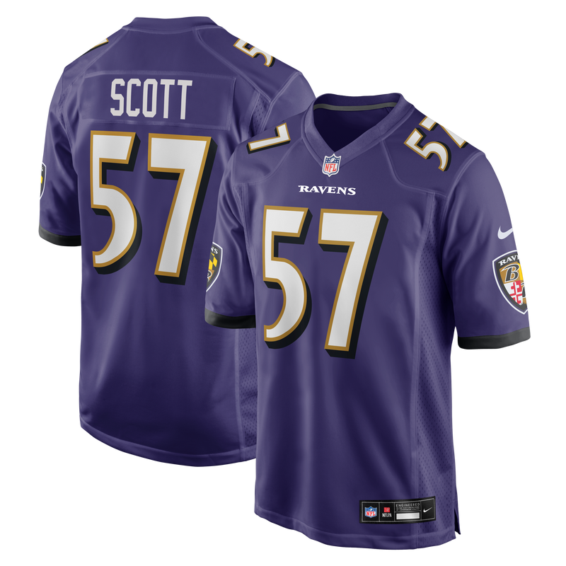 Baltimore Ravens Bart Scott Nike Purple Game Retired Player Jersey