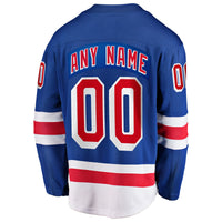 New York Rangers Fanatics Blue Home Breakaway Custom Jersey
