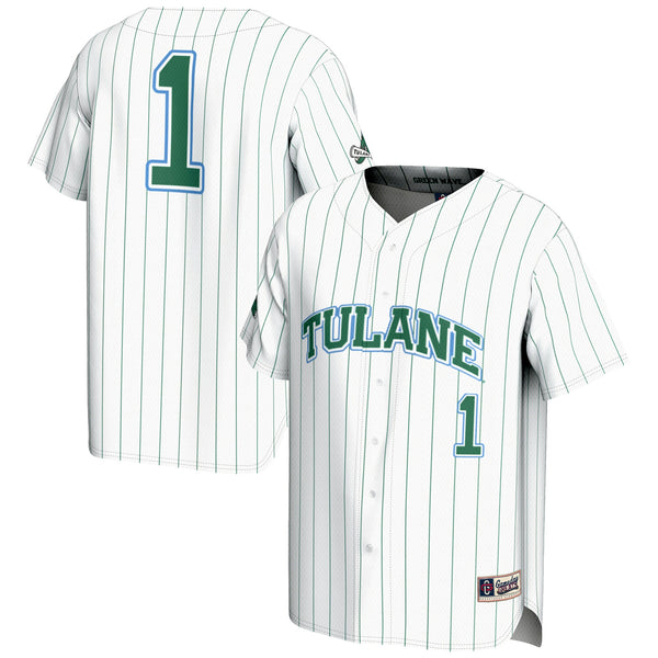 #1 Tulane Green Wave GameDay Greats Lightweight Baseball Jersey - White