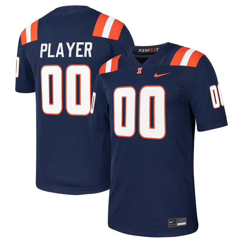 Illinois Fighting Illini Nike Pick-A-Player NIL Football Game Jersey - Navy