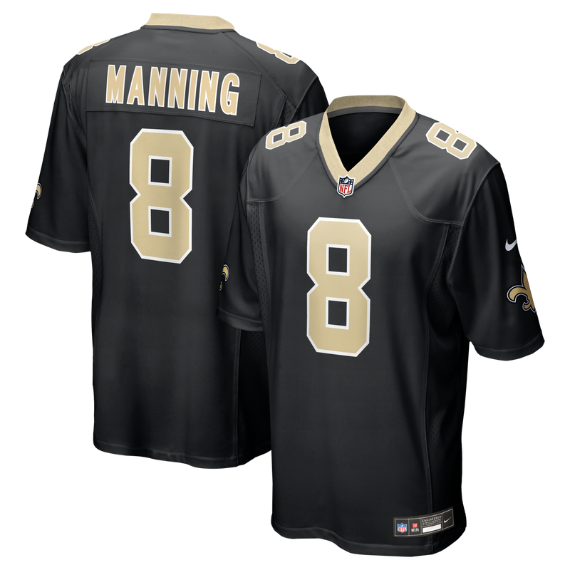 New Orleans Saints Archie Manning Nike Black Game Retired Player Jersey