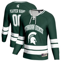 Michigan State Spartans GameDay Greats NIL Pick-A-Player Ice Hockey Lightweight Fashion Jersey - Green
