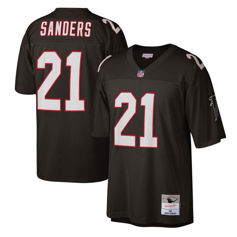 Atlanta Falcons Deion Sanders Mitchell & Ness Black Legacy Replica Jersey