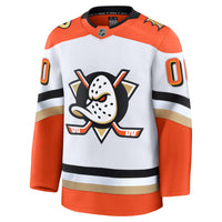 Anaheim Ducks Fanatics White Away Premium Custom Jersey