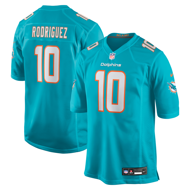 Miami Dolphins Jacob Rodriguez Nike Aqua Game Jersey