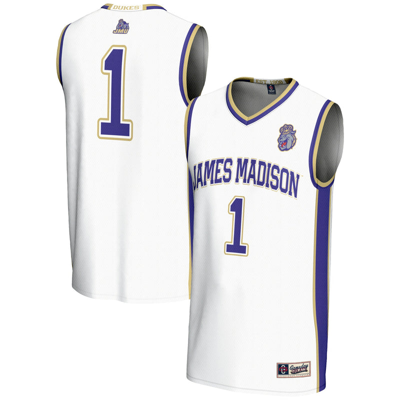 #1 James Madison Dukes GameDay Greats Lightweight Basketball Jersey - White