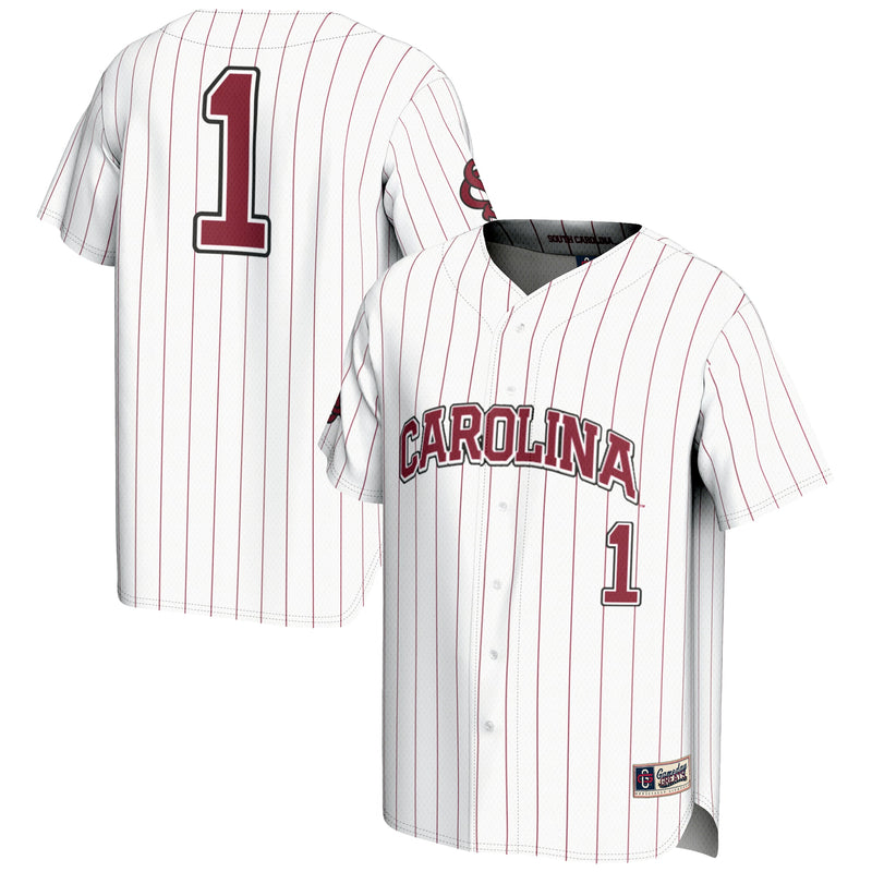 #1 South Carolina Gamecocks GameDay Greats Lightweight Baseball Fashion Jersey - White
