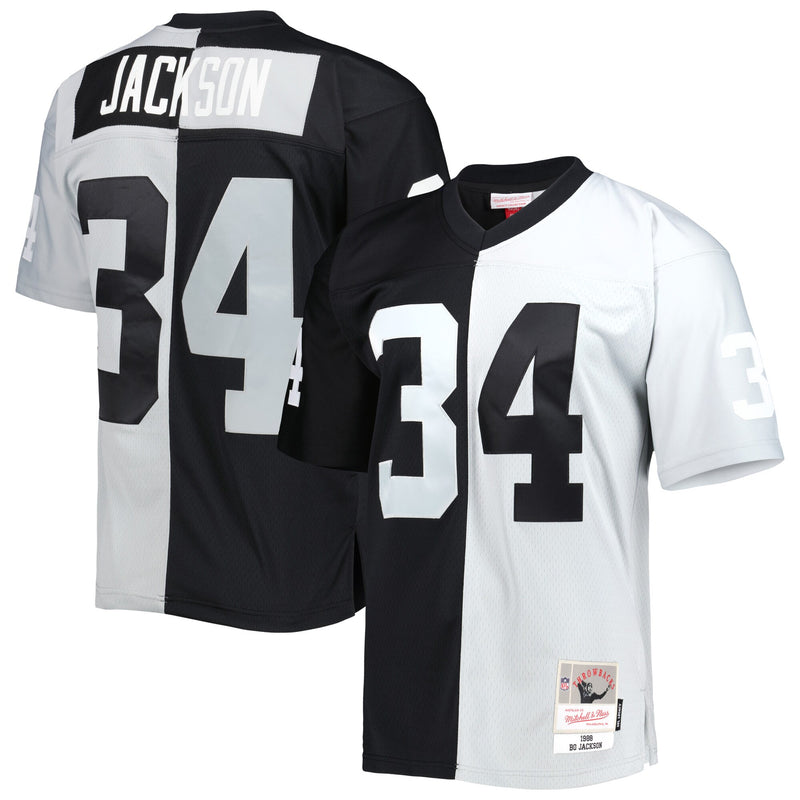Las Vegas Raiders Bo Jackson Mitchell & Ness Black/Silver 1988 Split Legacy Replica Jersey