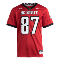 #87 NC State Wolfpack adidas Premier Jersey - Red