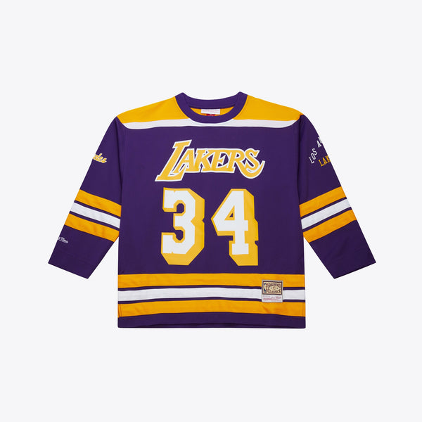 Los Angeles Lakers Mitchell & Ness Shaquille O'Neal 1997 Maxxed Out Fashion Hockey Jersey - Purple