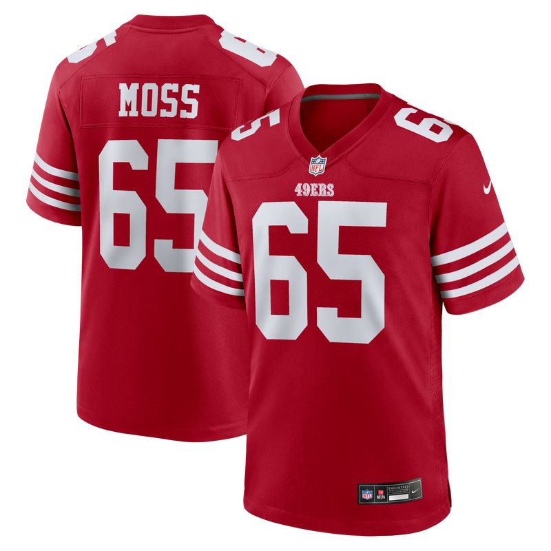 San Francisco 49ers Drew Moss Nike Scarlet Team Game Jersey