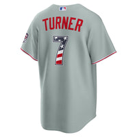 Fourth of July Philadelphia Phillies Trea Turner Nike Gray USA 250 Stadium Jersey