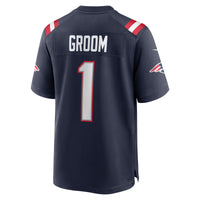 New England Patriots Number 1 Groom Nike Navy Game Jersey
