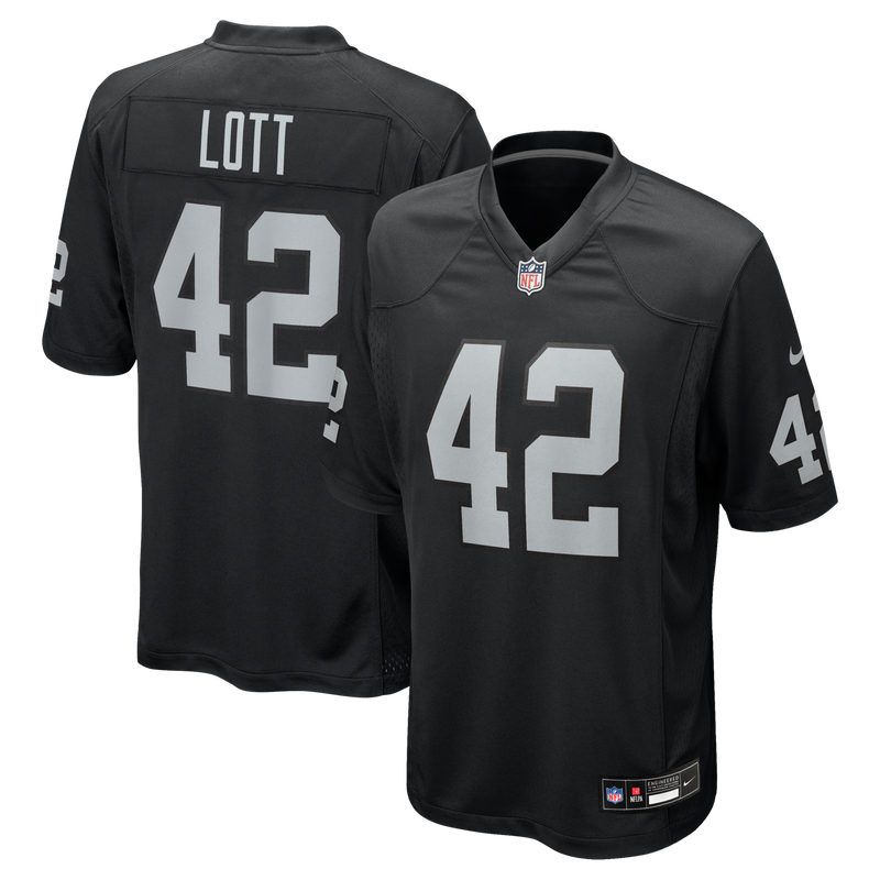Las Vegas Raiders Ronnie Lott Nike Black Game Retired Player Jersey