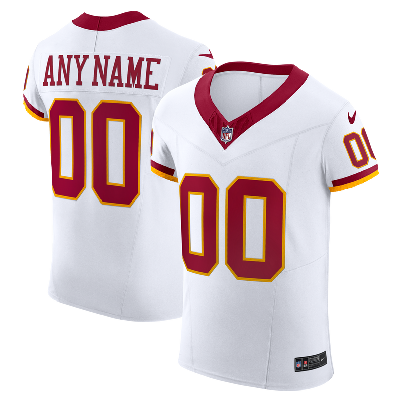Washington Commanders Nike White Vapor F.U.S.E. Elite Custom Jersey