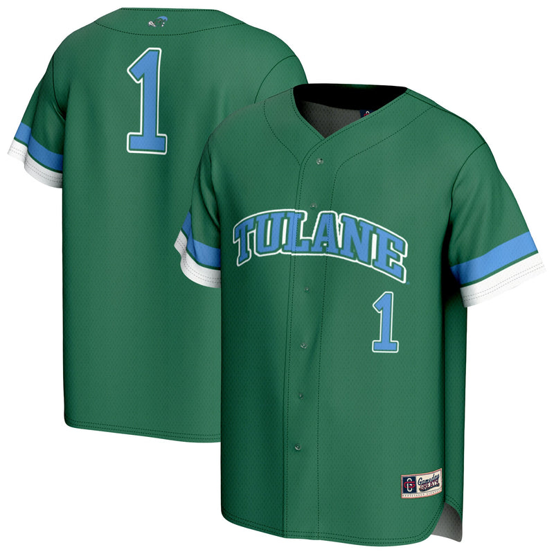 #1 Tulane Green Wave GameDay Greats Lightweight Collegiate Baseball Fashion Jersey - Green