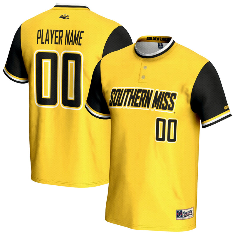 Southern Miss Golden Eagles GameDay Greats NIL Pick-A-Player Lightweight Softball Jersey - Gold