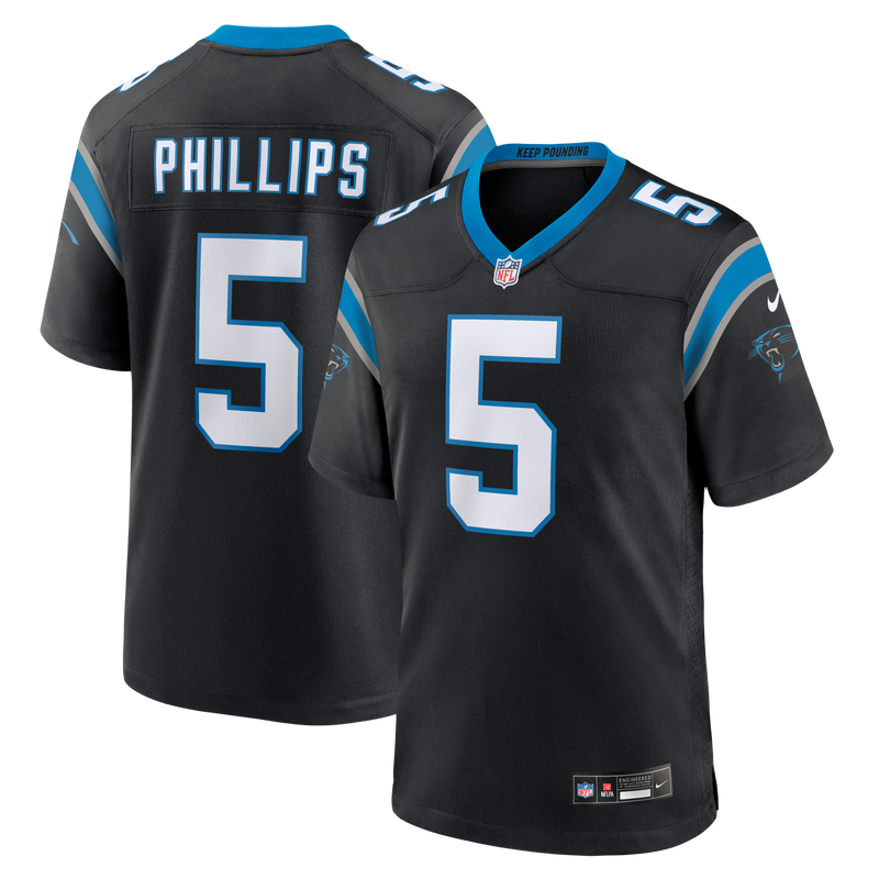 Carolina Panthers Jaelan Phillips Nike Black Game Jersey