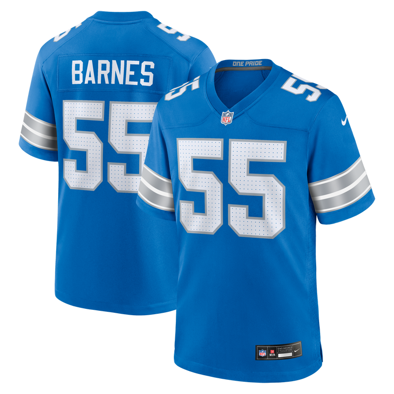 Detroit Lions Derrick Barnes Nike Blue Team Game Jersey