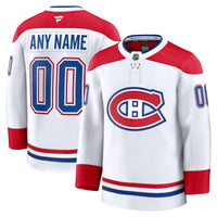 Montreal Canadiens Fanatics White Away Premium Custom Jersey