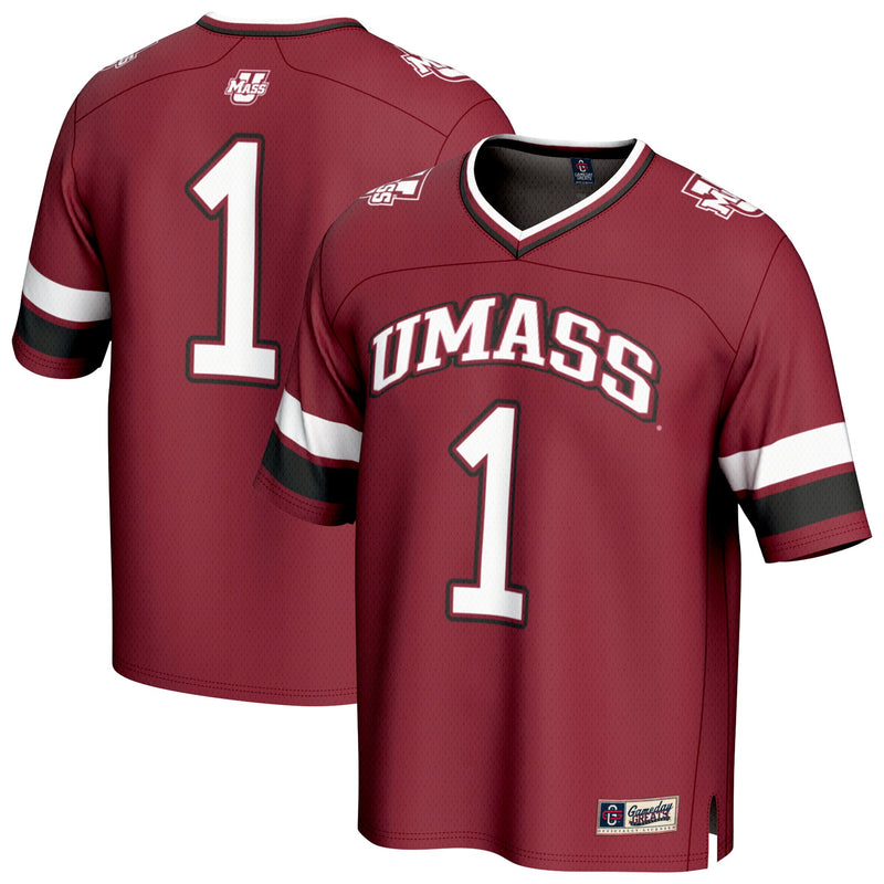 #1 UMass Minutemen GameDay Greats Lightweight Collegiate Football Fashion Jersey - Maroon