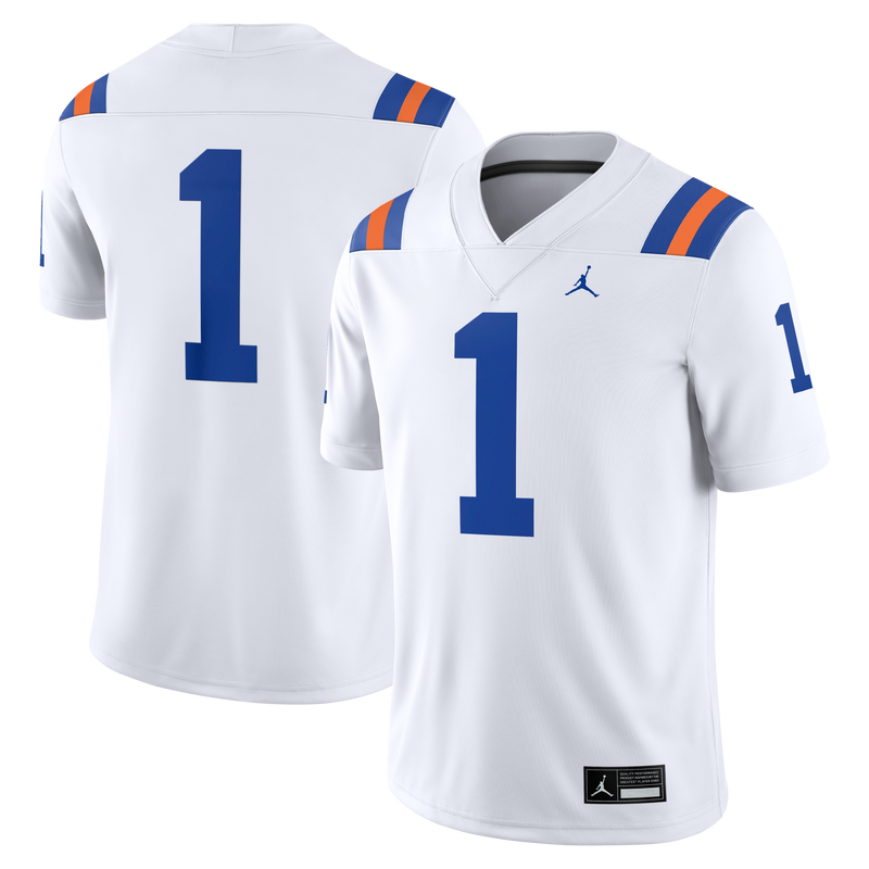 #1 Florida Gators Jordan Brand Alternate Game Football Jersey - White