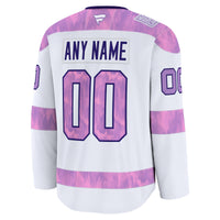 Nashville Predators Fanatics White 2024 Hockey Fights Cancer Custom Practice Jersey