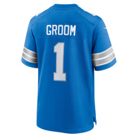 Detroit Lions Number 1 Groom Nike Blue Game Jersey
