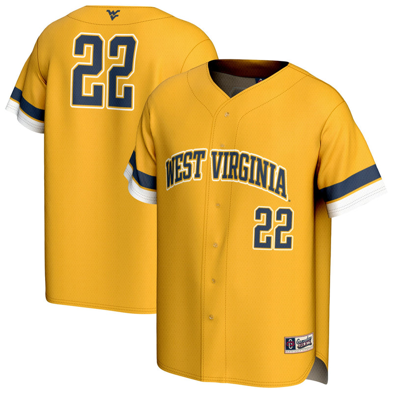 West Virginia Mountaineers GameDay Greats Pick-A-Player Baseball Fashion Jersey - Gold