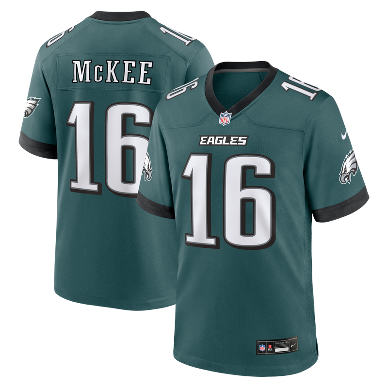 Philadelphia Eagles Tanner McKee Nike Midnight Green Team Game Jersey