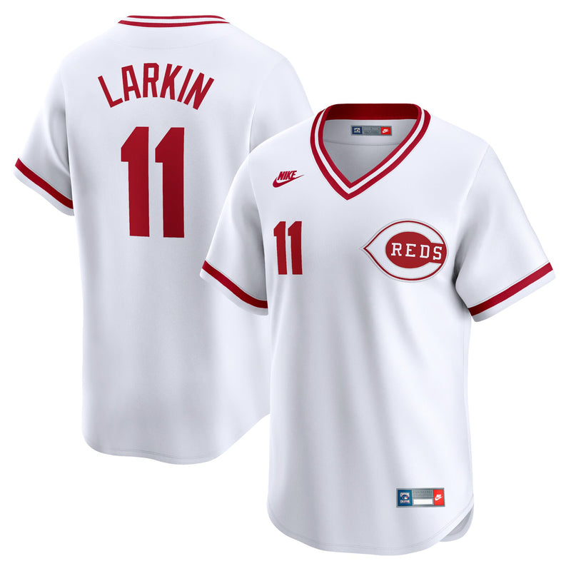 Cincinnati Reds Barry Larkin Nike White Throwback Cooperstown Limited Jersey