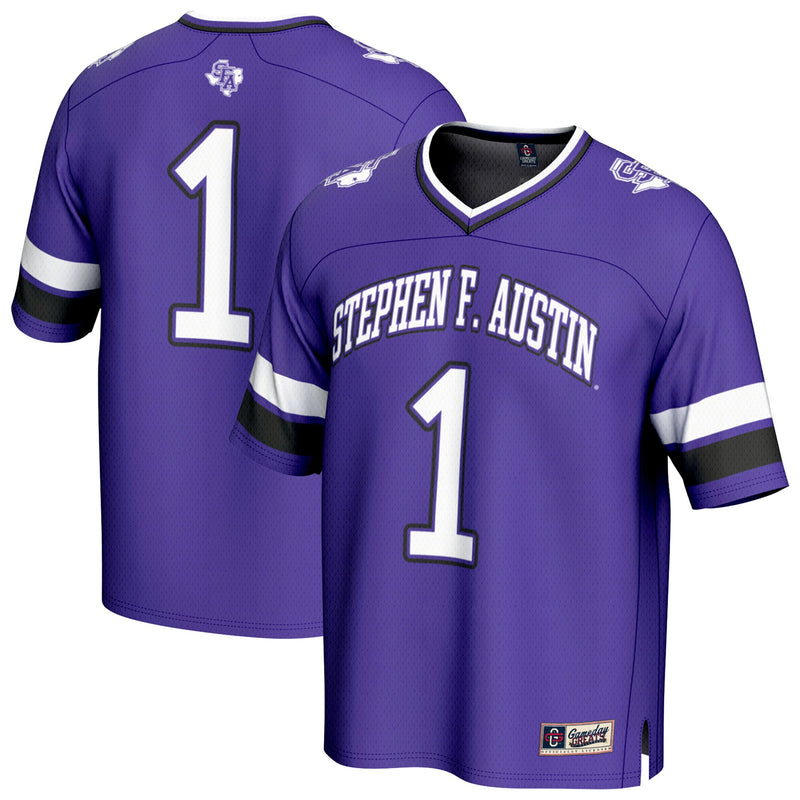 #1 Stephen F Austin Lumberjacks GameDay Greats Lightweight Collegiate Football Fashion Jersey - Purple