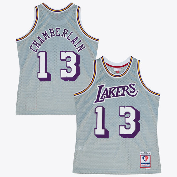 Los Angeles Lakers Mitchell & Ness 1971 75th Swingman Jersey - Silver