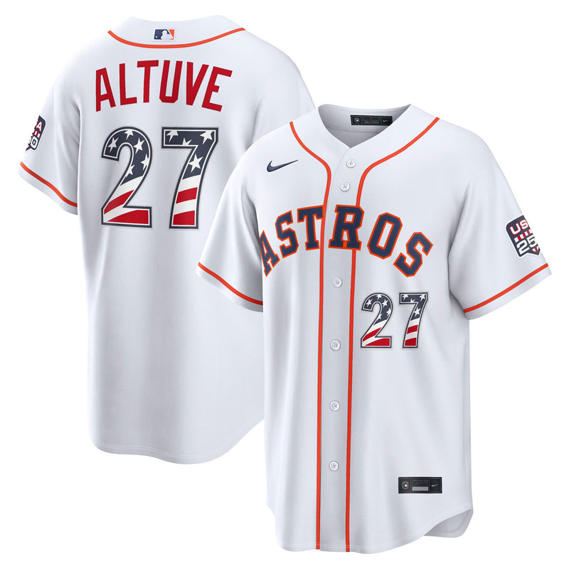 Fourth of July Houston Astros Jose Altuve Nike White USA 250 Stadium Jersey