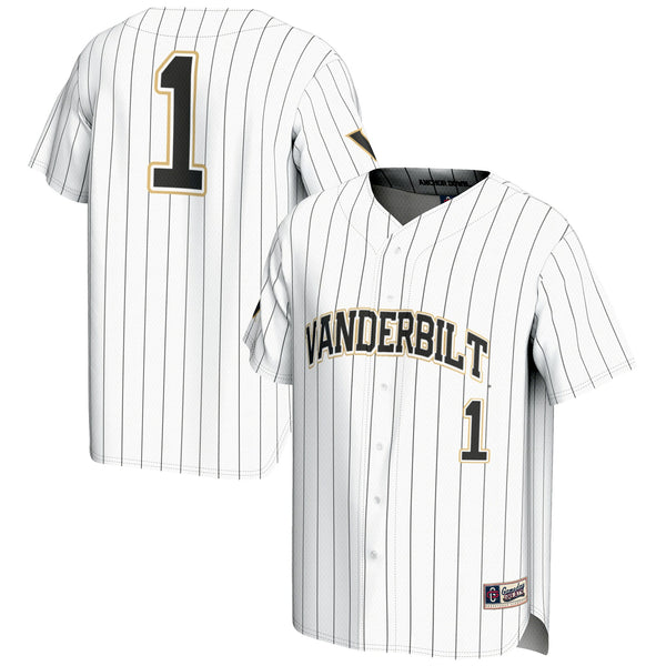 #1 Vanderbilt Commodores GameDay Greats Lightweight Baseball Jersey - White