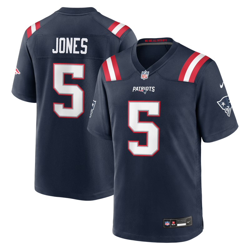 New England Patriots Dre'Mont Jones Nike Navy Team Game Jersey