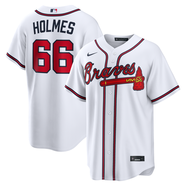 Atlanta Braves Grant Holmes Nike White Home Replica Jersey