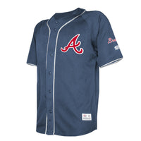 Atlanta Braves Stitches Navy Team Color Full-Button Fashion Jersey