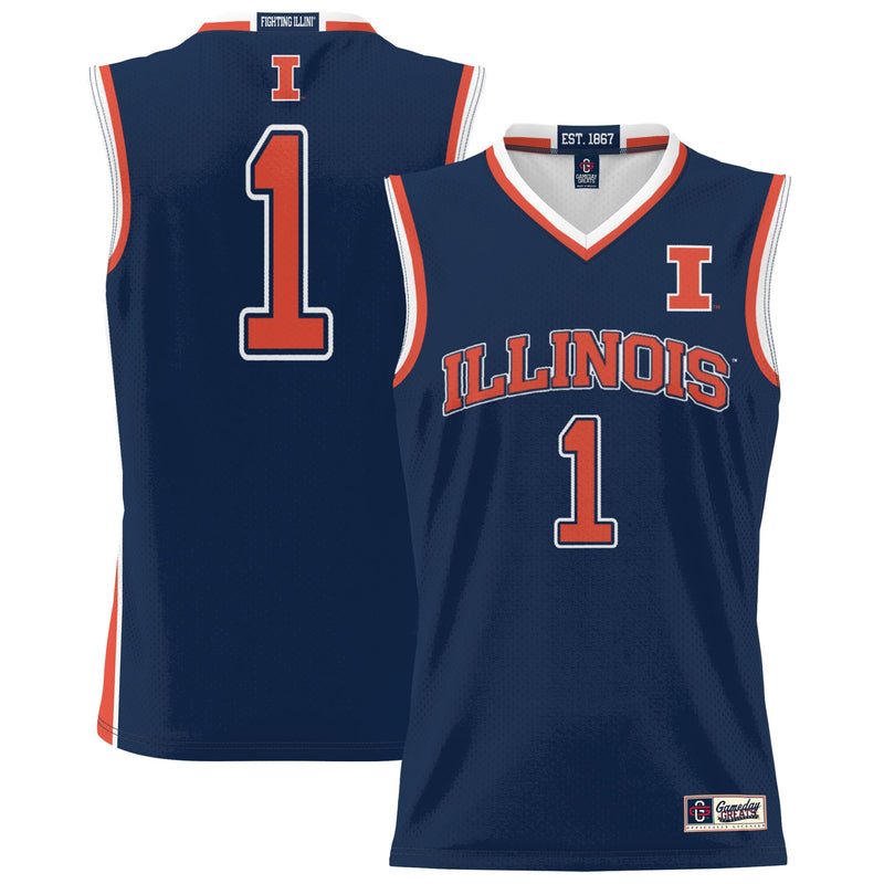 #1 Illinois Fighting Illini GameDay Greats Lightweight Basketball Jersey - Navy