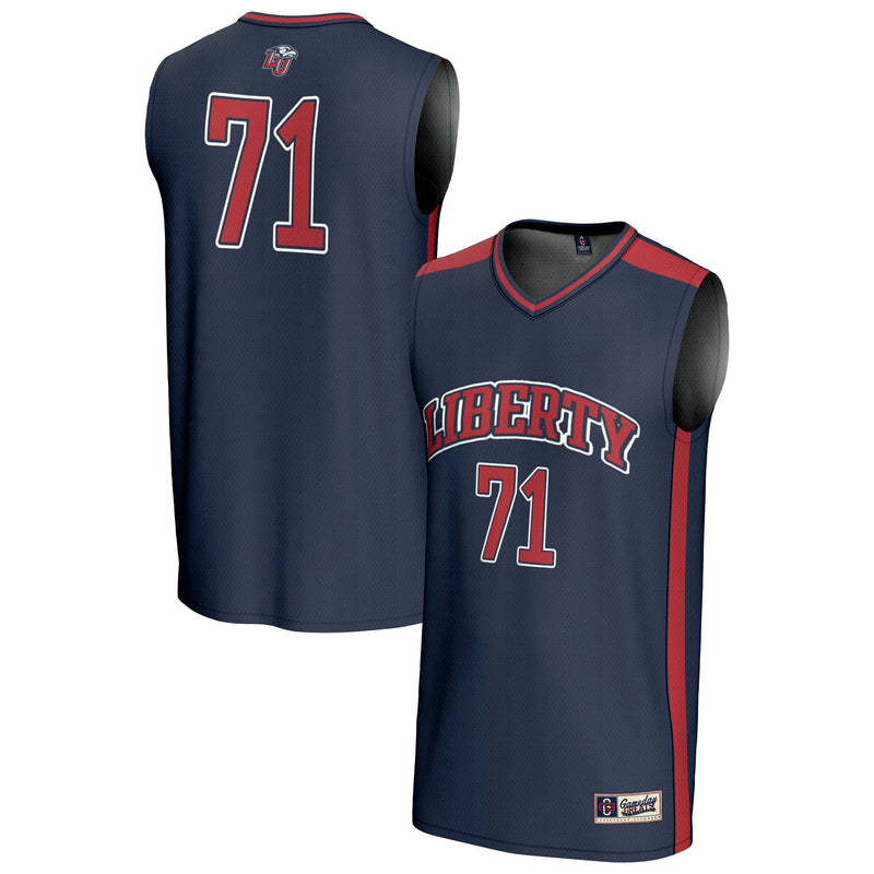 #71 Liberty Flames GameDay Greats Lightweight Collegiate Basketball Fashion Jersey - Navy
