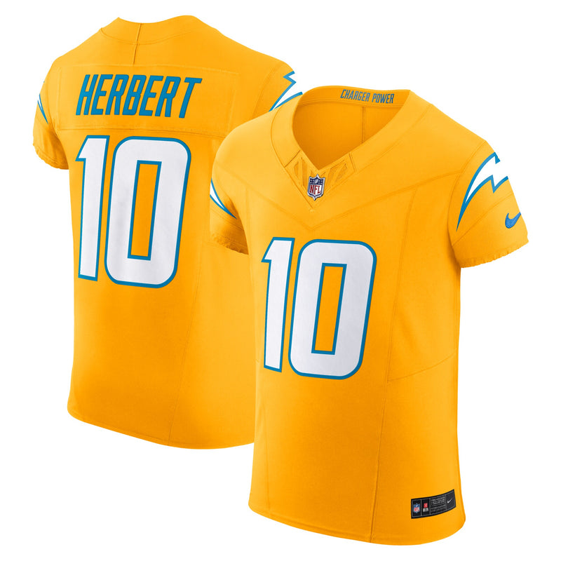Los Angeles Chargers Justin Herbert Nike Gold Alternate Vapor F.U.S.E. Elite Jersey