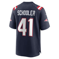 New England Patriots Brenden Schooler Nike Navy Game Player Jersey