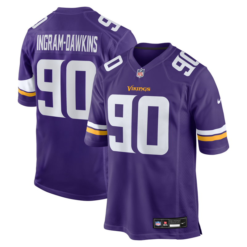 Minnesota Vikings Tyrion Ingram-Dawkins Nike Purple Team Game Jersey