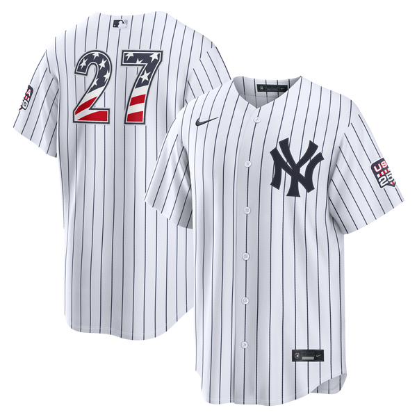 Fourth of July New York Yankees Giancarlo Stanton Nike White USA 250 Stadium Jersey