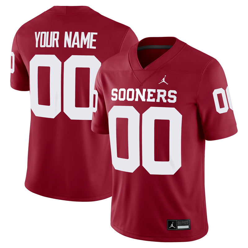 Oklahoma Sooners Jordan Brand Custom Football Game Jersey - Crimson