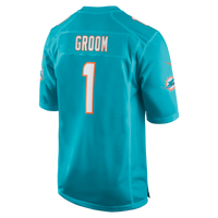 Miami Dolphins Number 1 Groom Nike Aqua Game Jersey