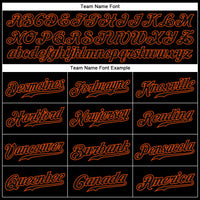 Custom Black Black-Orange Authentic Baseball Jersey