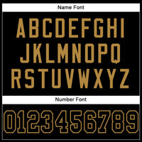 Custom Black Black-Old Gold Mesh Authentic Football Jersey