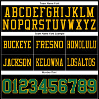 Custom Black Kelly Green-Gold Authentic Football Jersey