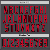 Custom Steel Gray Red-Black Hockey Jersey